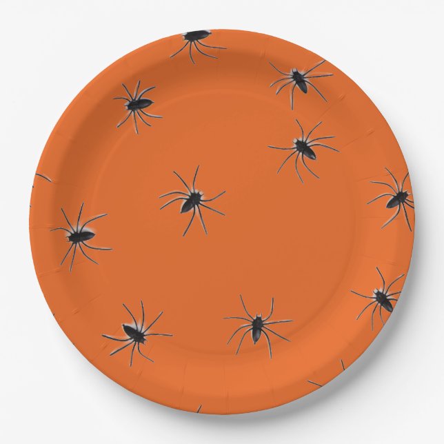 Prato De Papel Halloween Scary Spider Pattern (Frente)