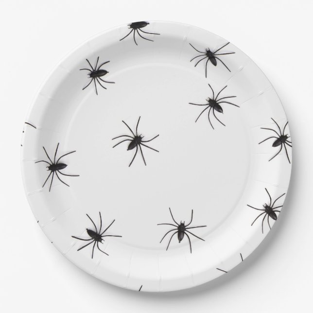 Prato De Papel Halloween Scary Spider Pattern (Frente)