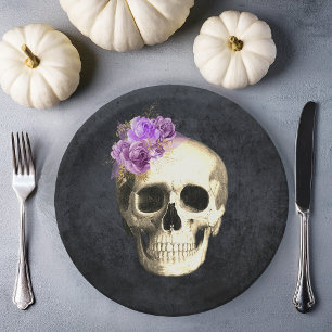 Prato De Papel Halloween Skull