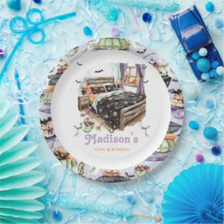 Prato De Papel Halloween Sleepover Personalizado