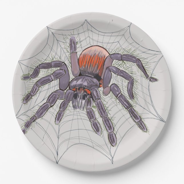 Prato De Papel Halloween Spider — Divertimento assustador (Frente)
