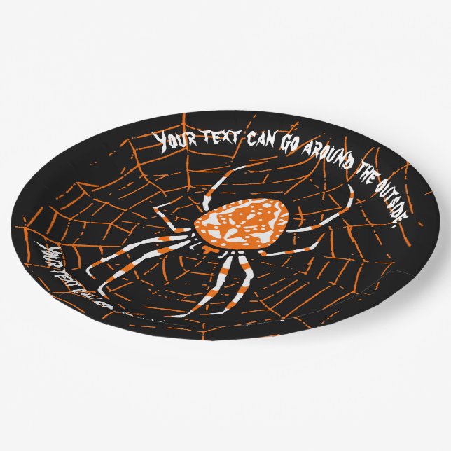 PRATO DE PAPEL HALLOWEEN SPIDER PERSONALIZÁVEL (Inclinado)