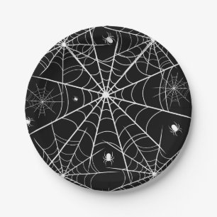 Prato De Papel Halloween Spider Web