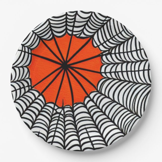 Prato De Papel Halloween Spider Web (Frente)