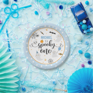 Prato De Papel Halloween Spooky One Paper Plate - Azul