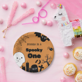 Prato De Papel Halloween Sppoky One First Festa de aniversário