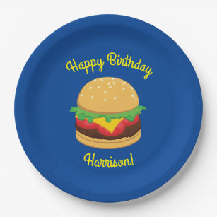 Prato De Papel Hamburger Festa de aniversário Burger