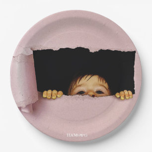 Prato De Papel HAMbyWG - Placas de papel de 9" - Peek-a-boo Baby