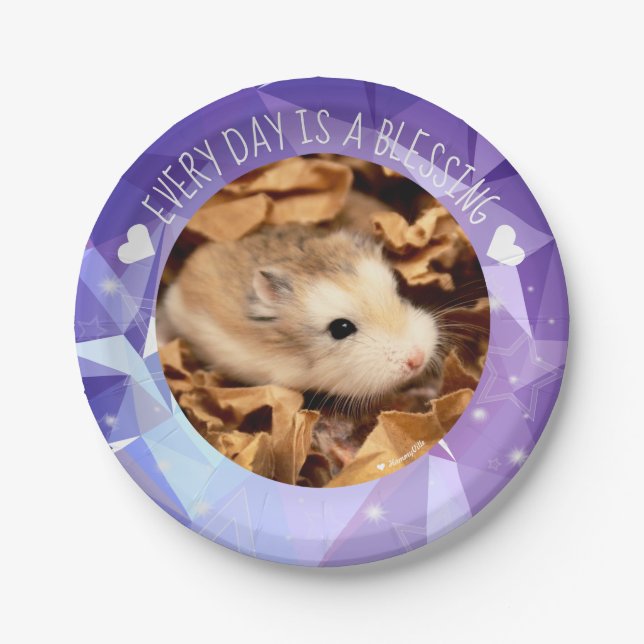 Prato De Papel Hammyville - Bênção do Hamster Bonito Robo (Frente)