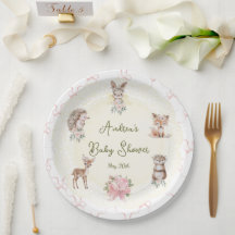 Hand Drawn Coquette Ribbon Woodland Baby Shower 