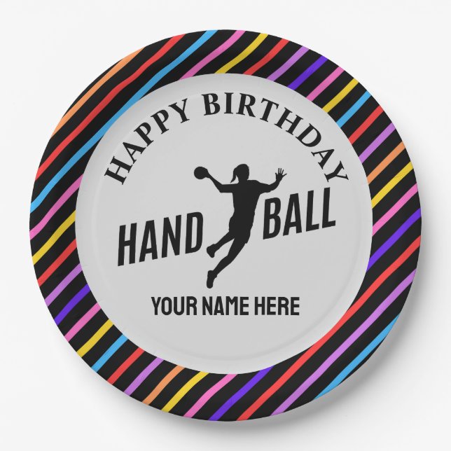 Prato De Papel Handball Girl Birthday, Handball Player Gift (Frente)