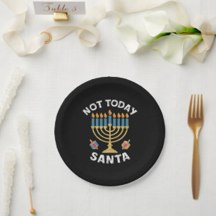 Prato De Papel Hanukkah Não Hoje Papai Noel Judaico Chanukah