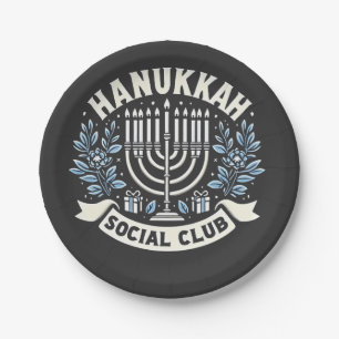 Prato De Papel Hanukkah Social Club Engraçado Judeu Hanukkah