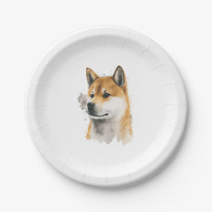 Prato De Papel Happy Akita Dog