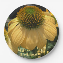 Prato De Papel Happy Birthday Echinacea