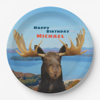 Prato De Papel Happy Birthday Wildlife Moose Paper Plates