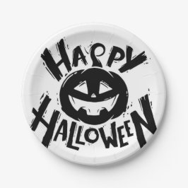 Prato De Papel Happy Halloween 