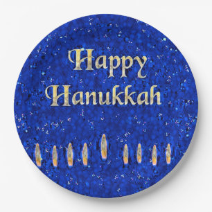 Prato De Papel Happy Hanukkah