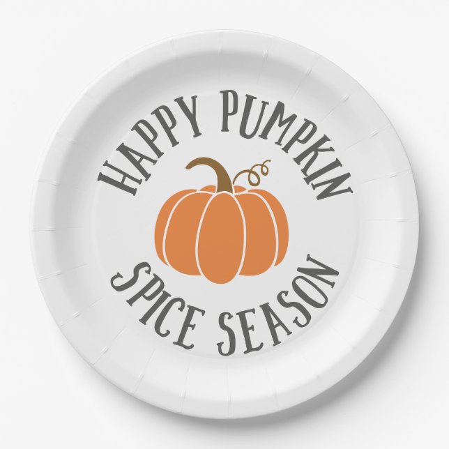 Prato De Papel Happy Pumpkin Spice Season (Frente)