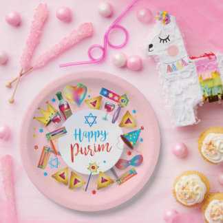 Prato De Papel Happy Purim Basket Gifts, Decoration, Ornaments