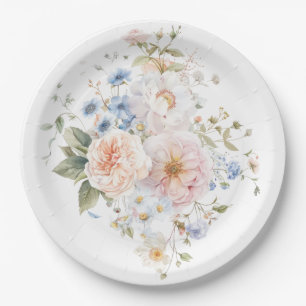 Prato De Papel Hargrove Blue Floral