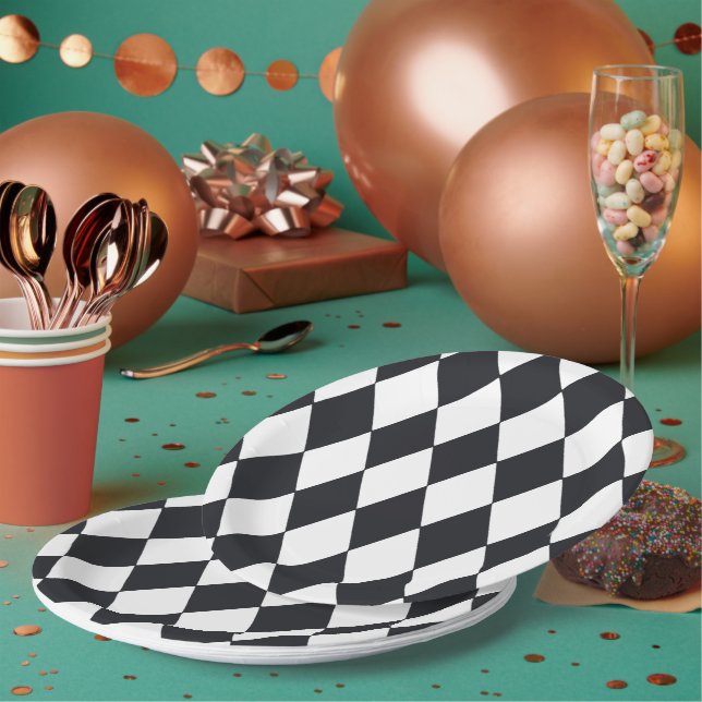 Prato De Papel Harlequin Black (Múltiplo)
