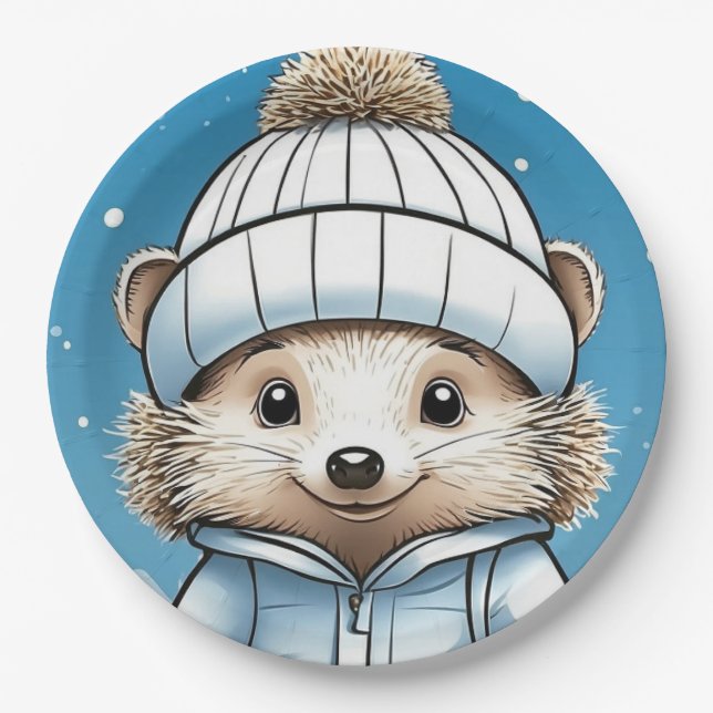Prato De Papel Harper Hedgehog (rosto) (Frente)