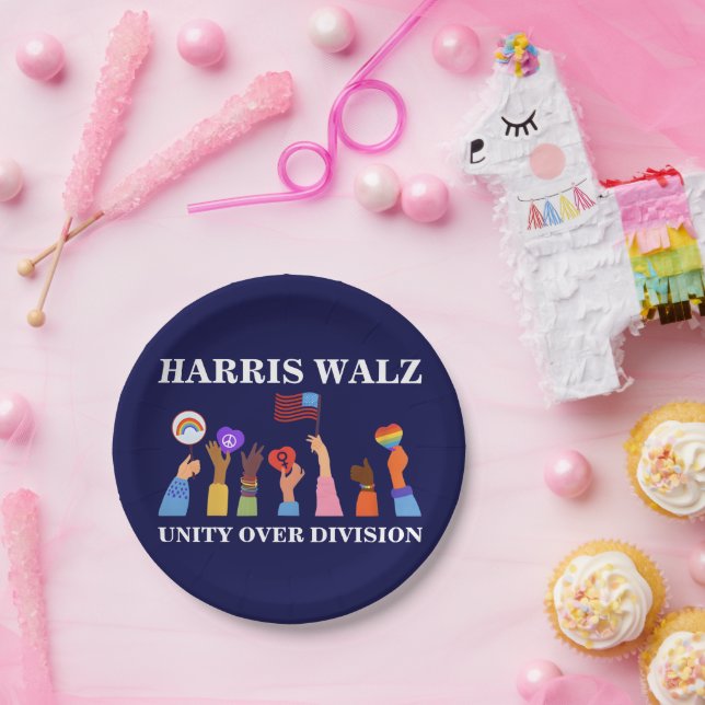 Prato De Papel Harris Waltz 2024 Unity Over Division (Festa)