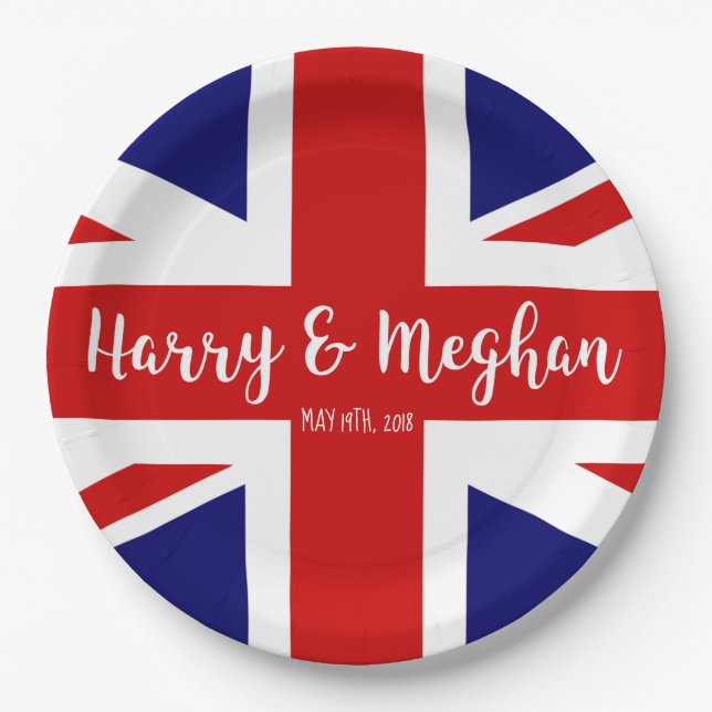 Prato De Papel Harry & Meghan | Celebração Real De Casamentos (Frente)