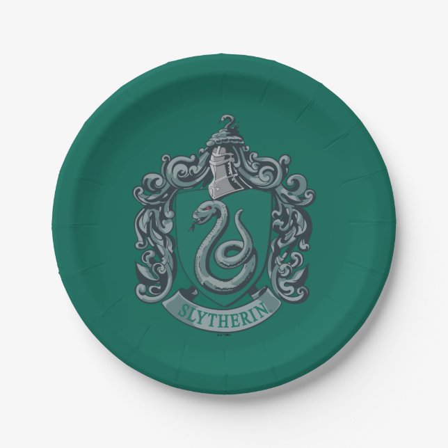 Prato De Papel Harry Potter | Brasão de Slytherin Verde (Frente)