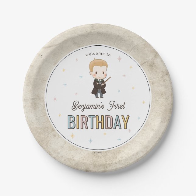Prato De Papel Harry Potter Chibi Draco Malfoy Wizard Birthday (Frente)