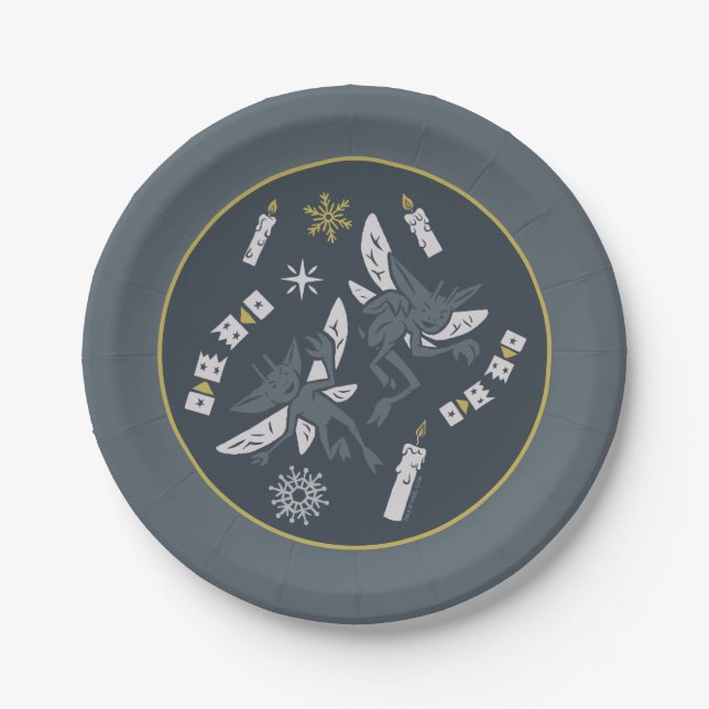 Prato De Papel HARRY POTTER™ Cornish Pixies & Crackers de Natal (Frente)