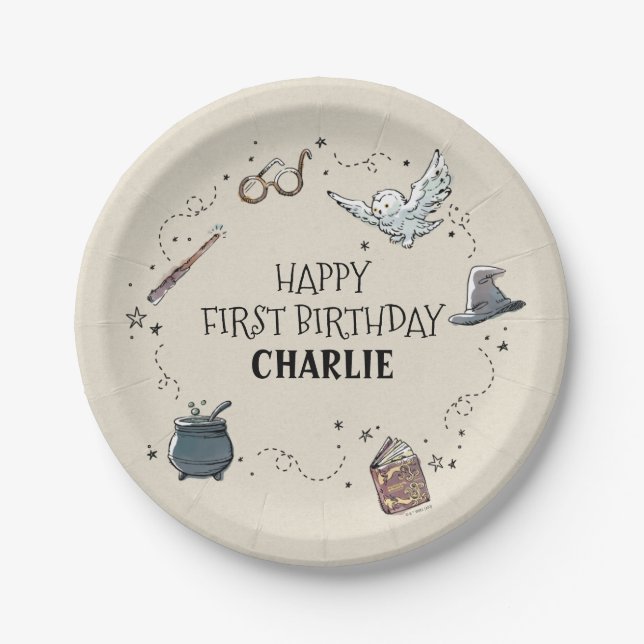 Prato De Papel Harry Potter Primeiro Aniversário (Frente)