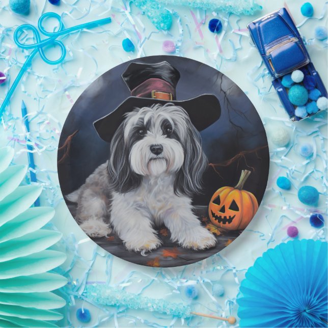 Prato De Papel Havanese Pumpkins Halloween Scary (Festa)