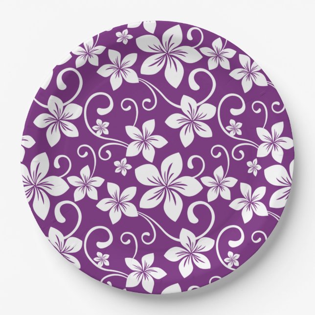 PRATO DE PAPEL HAWAII AZUL (PLUM) (Frente)