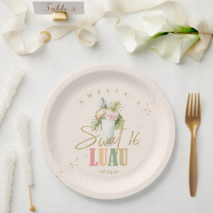 Prato De Papel Hawaiian Luau Sweet XVI Mocktail ID1092