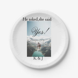 Prato De Papel He asked she said yes engagement photo name stylis