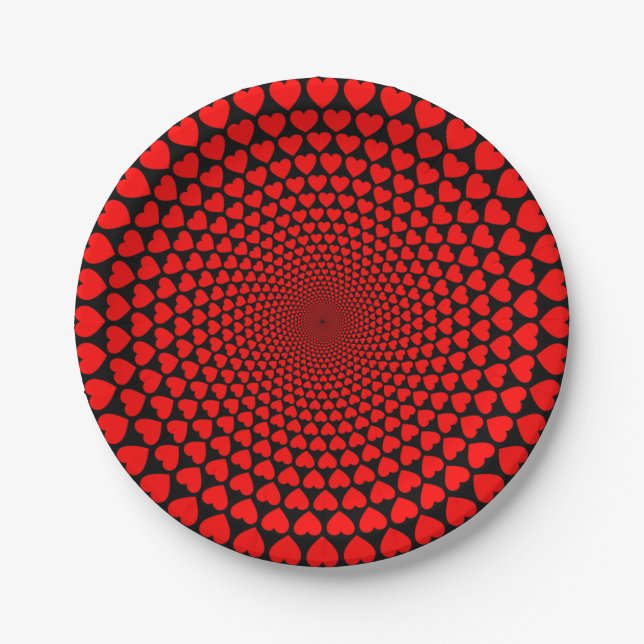 Prato De Papel Hearts Mandala Design (Frente)