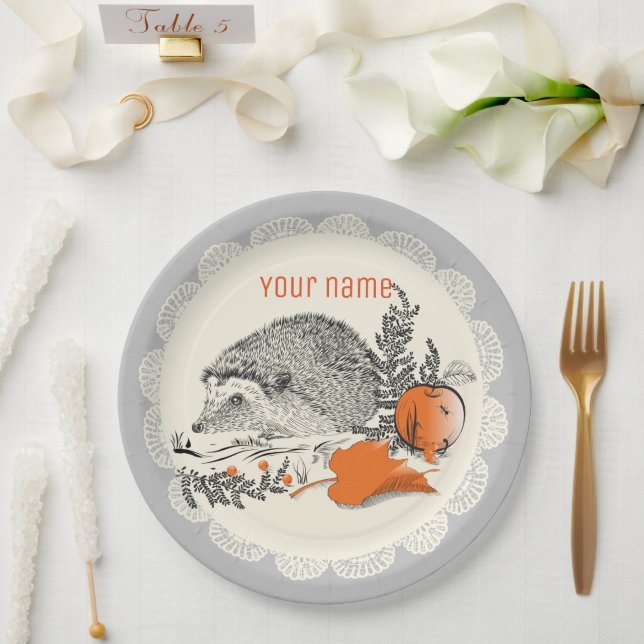 Prato De Papel Hedgehog Graphicart (Casamento)