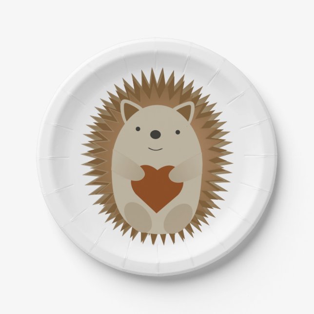 Prato De Papel Hedgehog Heart (Frente)