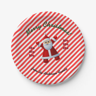Prato De Papel Hei! Hei! Hei! Santa Claus Merry Christmas Candy C