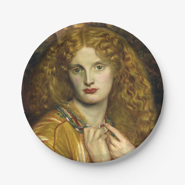 Prato De Papel Helen of Troy (por Dante Gabriel Rossetti) (Frente)
