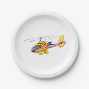 Prato De Papel Helicóptero de desenho animado