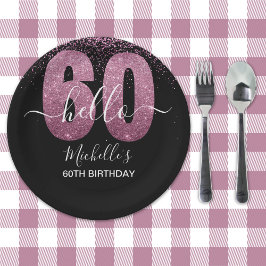 Prato De Papel Hello 60! - Elegant 60th Birthday Woman