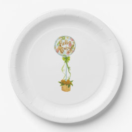 Prato De Papel Hello Baby Boy Paper Plates – Soft Elegant 