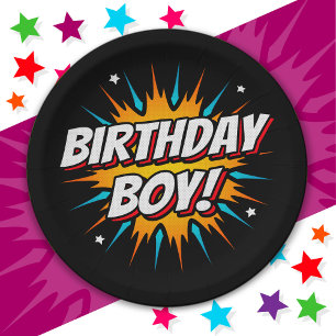 Prato De Papel Hero Book Hero Birthday Boy