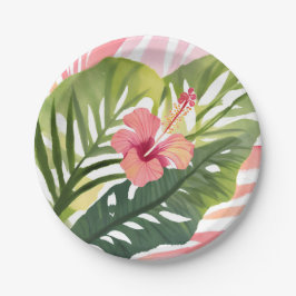 Prato De Papel Hibiscus Beleza | Flor Tropical Aquarela