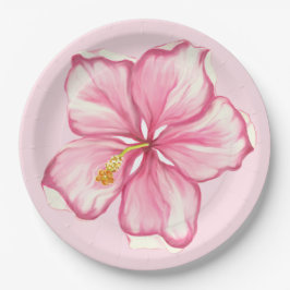 Prato De Papel Hibiscus & Lace PINK