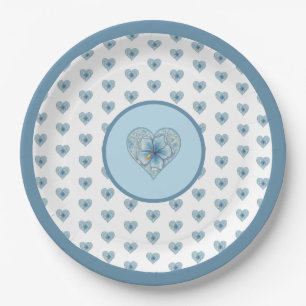 Prato De Papel Hibiscus & lace TURQUOISE