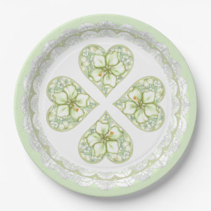 Prato De Papel Hibiscus & lace WHITE